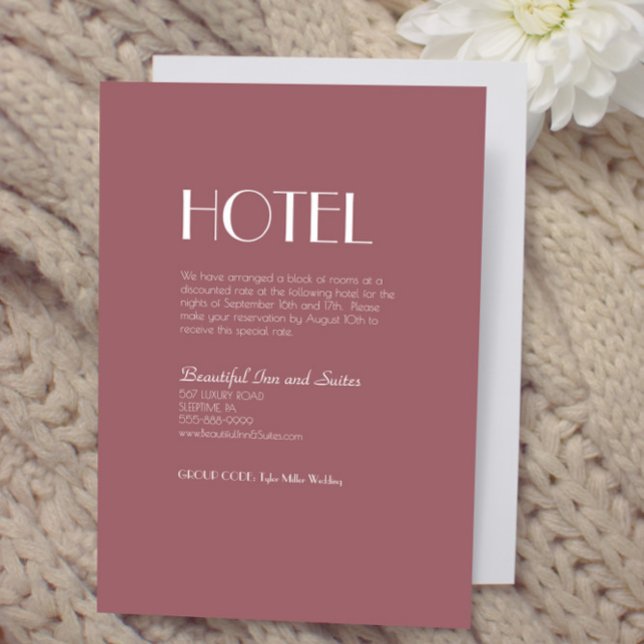Tarjeta De Recepción Jardín Rosa | Alojamiento Rosa oscuro Boda (Subido por el creador)