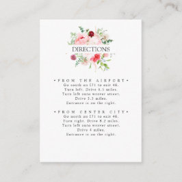 Tarjeta De Recepción Jardín salvaje | Direcciones BODAS de flores rosas