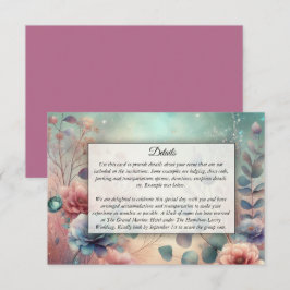 Tarjeta De Recepción Jardín Secreto en Brillo de Noche