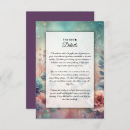 Tarjeta De Recepción Jardín Secreto en Brillo de Noche