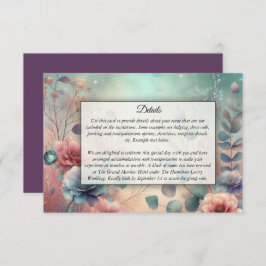 Tarjeta De Recepción Jardín Secreto en Brillo de Noche