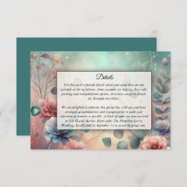 Tarjeta De Recepción Jardín Secreto en Brillo de Noche