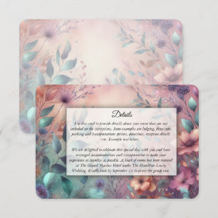 Tarjeta De Recepción Jardín Secreto en Resplandor Nocturno de Boda