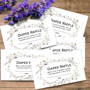 Tarjeta De Recepción Jardín silvestre florece bebé Ducha Diaper Raffle
