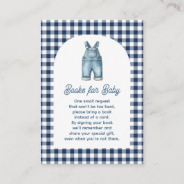 Tarjeta De Recepción Jean azul trae un libro