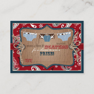 Tarjeta De Recepción Jeans de vaquero y trampas de pañal