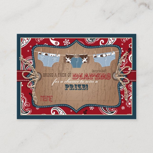 Tarjeta De Recepción Jeans de vaquero y trampas de pañal (Anverso)