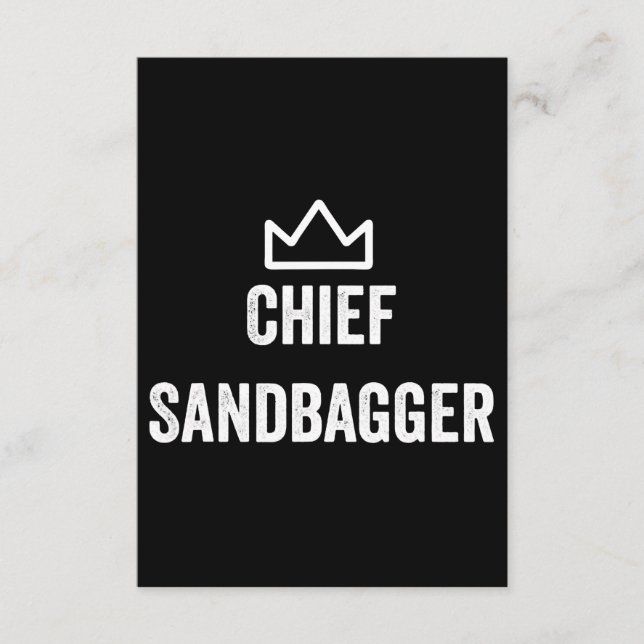 Tarjeta De Recepción Jefe Sandbagger Golf Meme Bjj Chess Sandbag (Anverso)