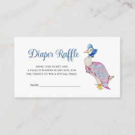 Tarjeta De Recepción Jemima Puddleduck Baby Shower Diaper Raffle