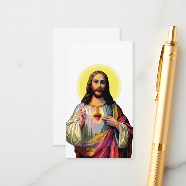 Tarjeta De Recepción Jesus Christus en el estilo de arte pop (Anverso/Reverso In Situ)