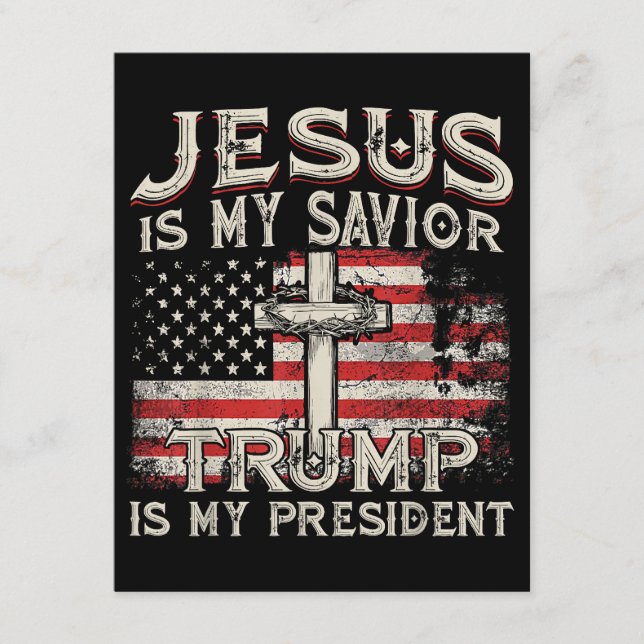 Tarjeta De Recepción Jesús Es Mi Salvador Trump Es Mi Presidente Estado (Anverso)