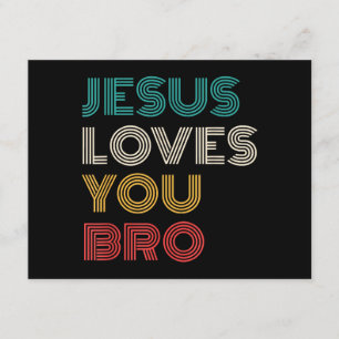 Tarjeta De Recepción Jesús Te Ama Hermano, Gracioso Retro De Fe Cristia