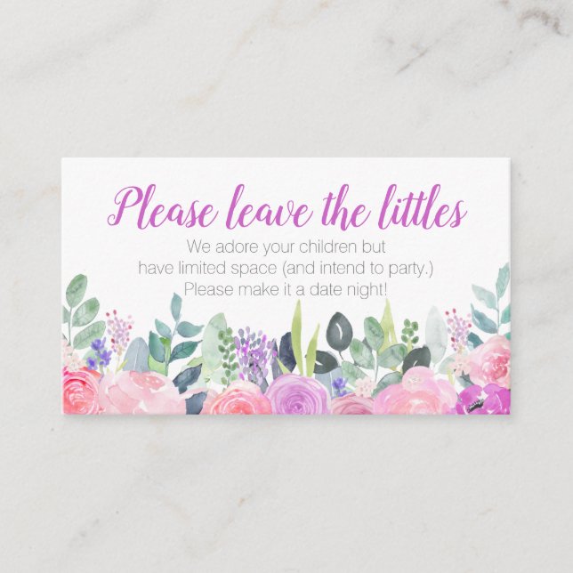 Tarjeta De Recepción Jewel Floral No Children Enclosure Card (Anverso)