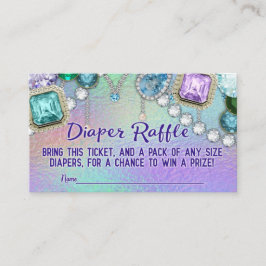 Tarjeta De Recepción Jewel Mermaid Diaper Raffle Ticket