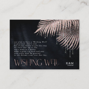 Tarjeta De Recepción Jewel Palm Leaf Wishing Well V1 Rosa Gold ID830