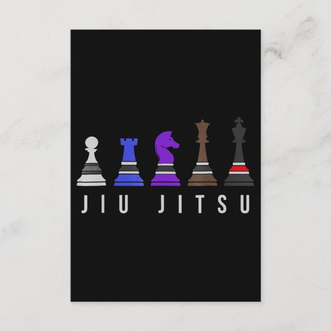 Tarjeta De Recepción jiu jitsu entrenando ajedrez, regalo bjj con texto (Anverso)