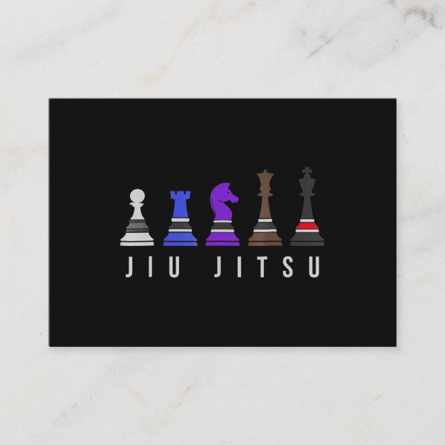 Tarjeta De Recepción jiu jitsu entrenando ajedrez, regalo bjj con texto (Anverso)