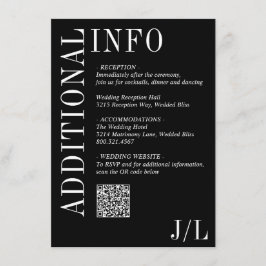 Tarjeta De Recepción Jocelyn Black Modern Boda