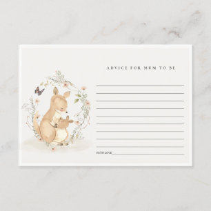 Tarjeta De Recepción Joey Kangaroo Floral Advice Para Baby Shower De Ma