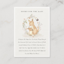 Tarjeta De Recepción Joey Mama Kangaroo Floral Books Para Baby Shower