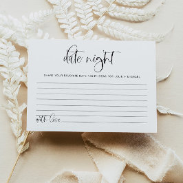 Tarjeta De Recepción JOLIE Fun Moderno Minimal Date Night Idea Card Jue