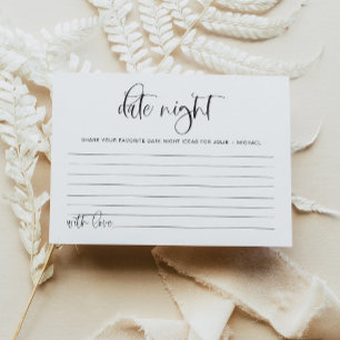 Tarjeta De Recepción JOLIE Fun Moderno Minimal Date Night Idea Card Jue