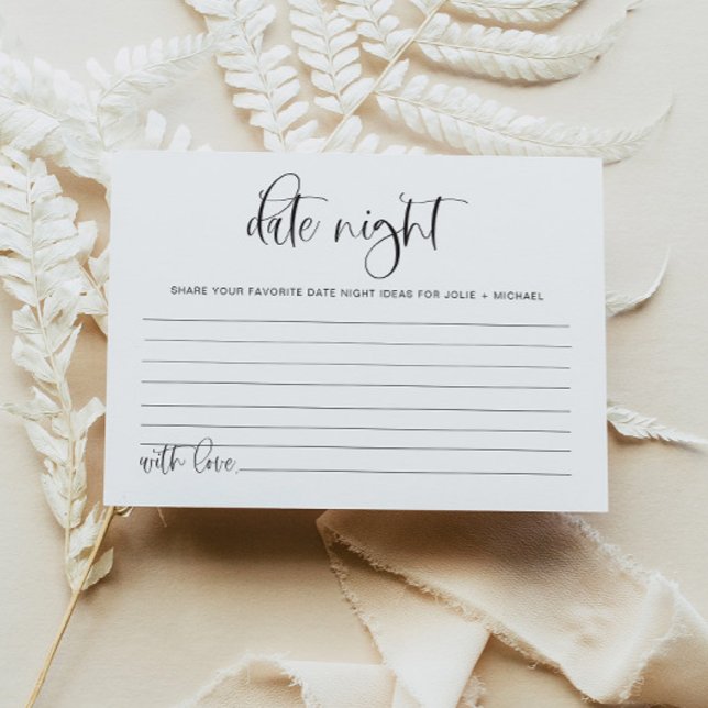 Tarjeta De Recepción JOLIE Fun Moderno Minimal Date Night Idea Card Jue (Subido por el creador)