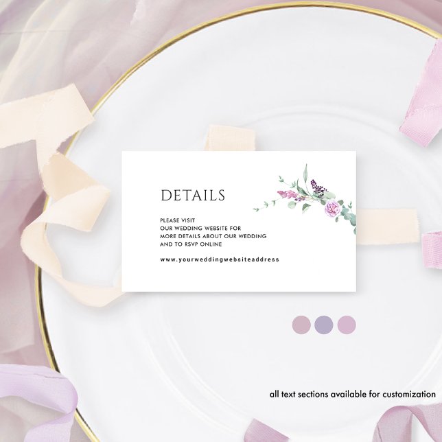 Tarjeta De Recepción Joyful Pastel Boda Floral Sitio Web / Detalles (Subido por el creador)