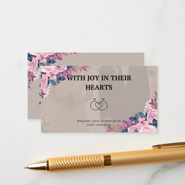 Tarjeta De Recepción Joyful wedding invitation card (Anverso/Reverso In Situ)