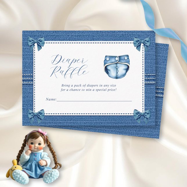 Tarjeta De Recepción Juana azul ardea rifa de pañal Niña ducha (Subido por el creador)