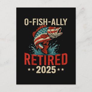 Tarjeta De Recepción Jubilación de Pescador O-Fish-Ally Retirada 2025