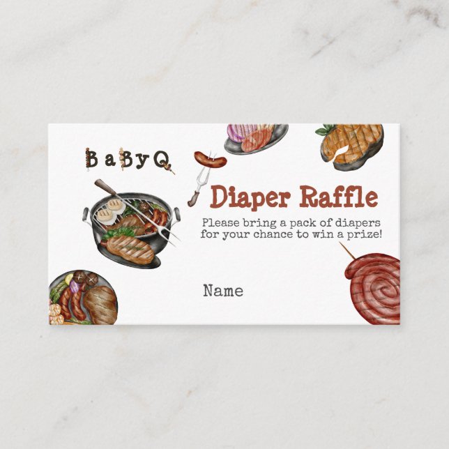 Tarjeta De Recepción Juego Baby Shower de Fiesta de barbacoa de barbaco (Anverso)