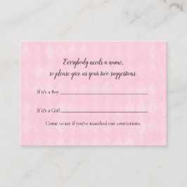 Tarjeta De Recepción Juego Baby Shower de sugerencia de nombre de conej