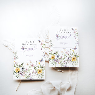 Tarjeta De Recepción Juego Butterflay Purple Floral Bridal Shower Kiss