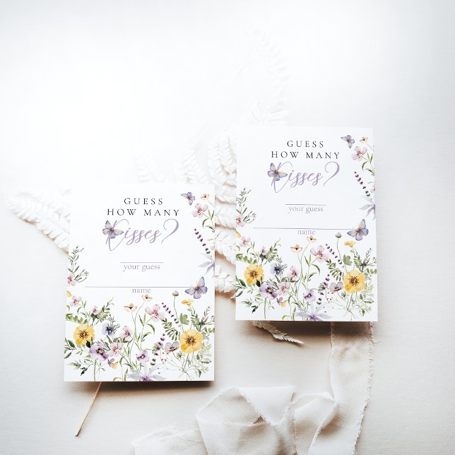 Tarjeta De Recepción Juego Butterflay Purple Floral Bridal Shower Kiss (Subido por el creador)
