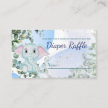 Juego Cute Blue Elephant Eucalyptus Diaper Raffle