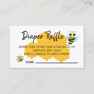 Tarjeta De Recepción Juego Cute Gold Bee Hive Baby Shower Diaper Raffle
