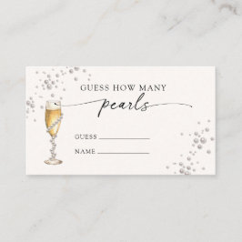 Tarjeta De Recepción Juego de Adivina Cuántas Perlas Pearls & Prosecco