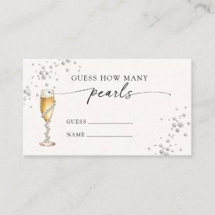 Tarjeta De Recepción Juego de Adivina Cuántas Perlas Pearls & Prosecco