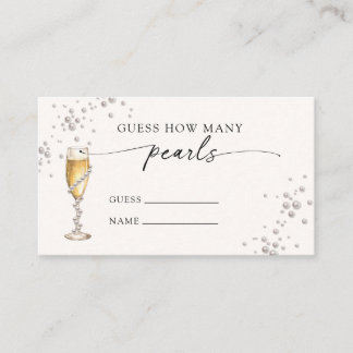 Tarjeta De Recepción Juego de Adivina Cuántas Perlas Pearls & Prosecco