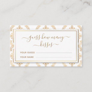 Tarjeta De Recepción Juego de Adivina Cuántos Besos con Patrón Ornament