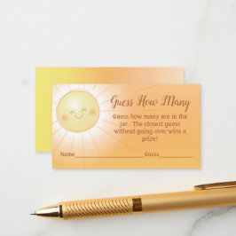 Tarjeta De Recepción Juego de adivinación Sunshine Baby Shower