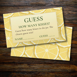 Tarjeta De Recepción Juego de adivinanza de besos para despedida de sol
