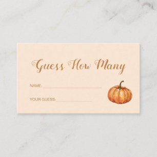 Tarjeta De Recepción Juego de adivinanza de calabaza para baby shower