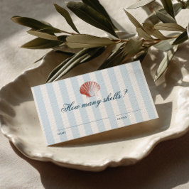 Tarjeta De Recepción Juego de adivinanza de cuántas conchas