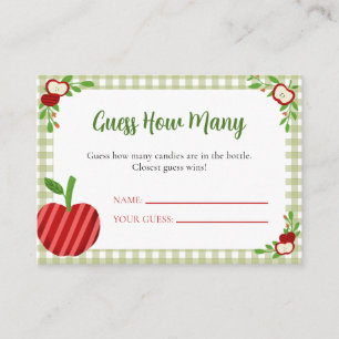 Tarjeta De Recepción Juego de adivinanza de cuántas manzanas en el huer