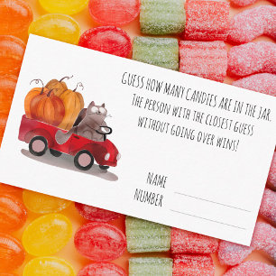 Tarjeta De Recepción Juego de adivinanza de dulces de Halloween Gato de