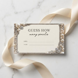 Tarjeta De Recepción Juego de Adivinanza de Perlas Elegantes