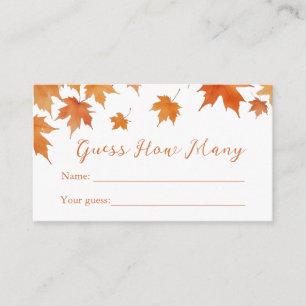 Tarjeta De Recepción Juego de adivinanza para baby shower de otoño