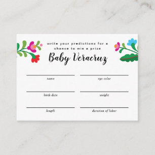 Tarjeta De Recepción Juego de adivinanzas de Baby Shower para el bordad